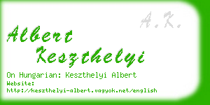 albert keszthelyi business card